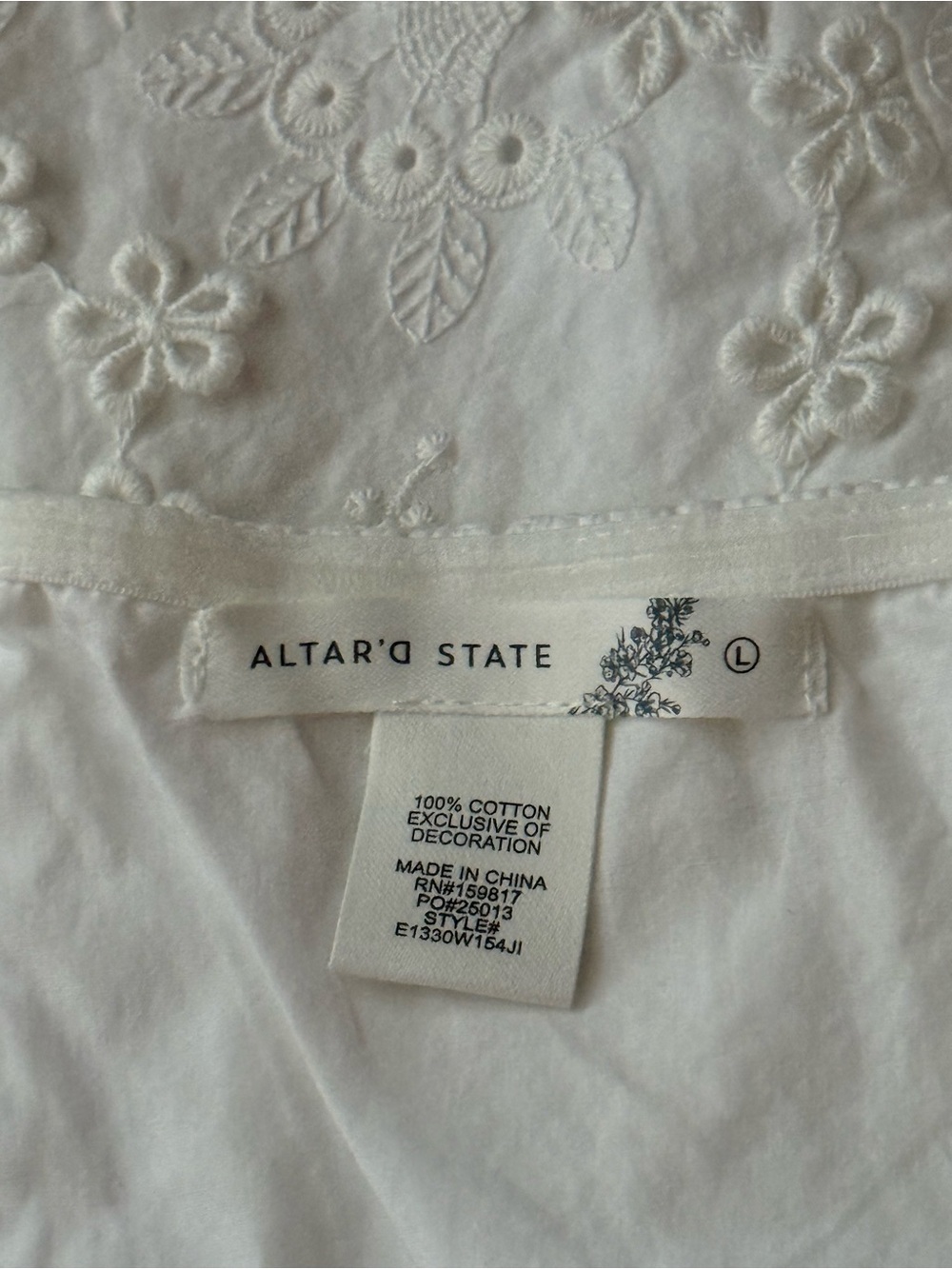 Altarâd State White Floral AppliquĂŠ Strapless Mini Dress Coquette Summer - Picture 7 of 7